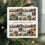 Modern Typewriter Family Photo Collage Ceramic Ornament<br><div class="desc">Create your own photo collage Christmas ornament. Simply add your own pictures and text to for a custom ornament this holiday season.</div>