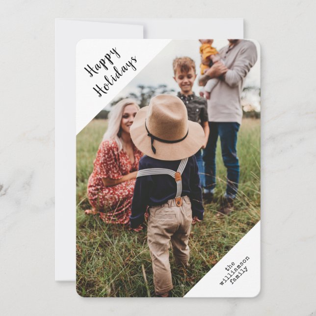 Modern Typewriter Script Christmas Photo Holiday Card (Front)