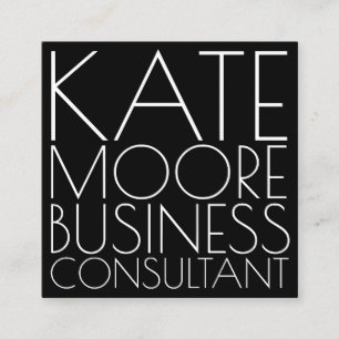 Modern Typographic Business Consultant Square Business Card