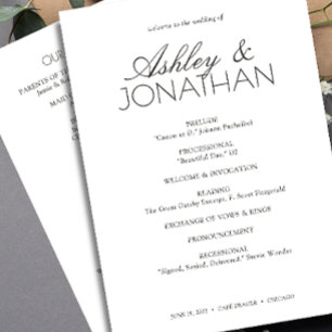 Modern Typographic-Centric Wedding Programme