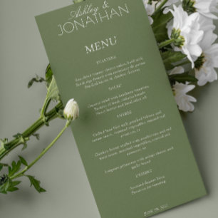 Modern Typographic-Centric Wedding Reception Menu