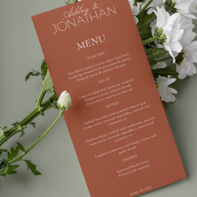 Modern Typographic-Centric Wedding Reception Menu (Creator Uploaded)