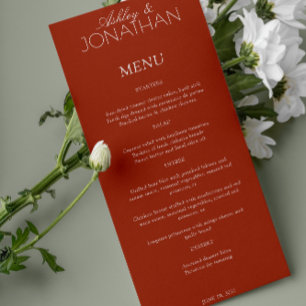 Modern Typographic-Centric Wedding Reception Menu