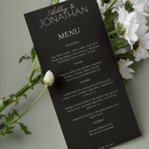 Modern Typographic-Centric Wedding Reception Menu