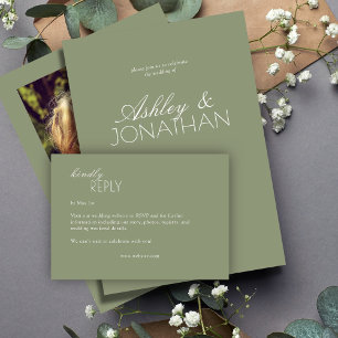 Modern Typographic-Centric Wedding RSVP Card