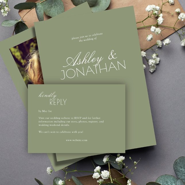 Modern Typographic-Centric Wedding RSVP Card (Creator Uploaded)