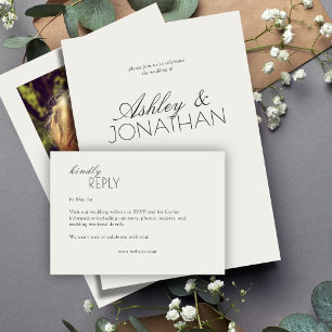 Modern Typographic-Centric Wedding RSVP Card