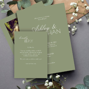 Modern Typographic-Centric Wedding RSVP Card