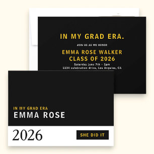 Modern Typographic Grad Era party invitation
