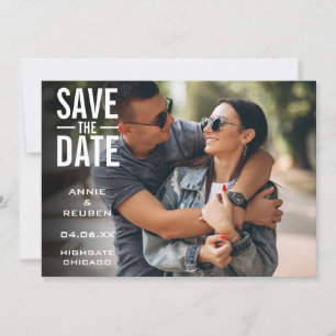 Modern Typographic Photo Save the Date Invitation