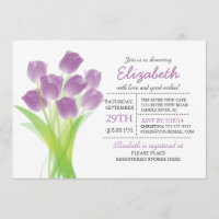 Modern typographic Purple Tulip Baby Shower