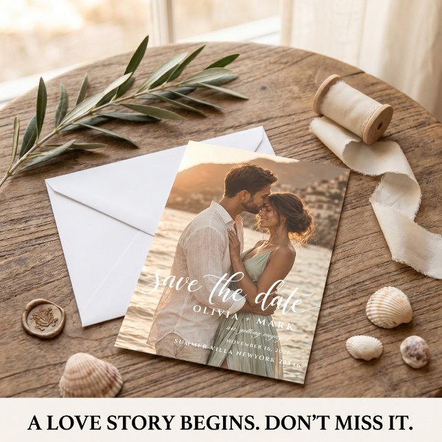 Modern typographic  save the date photo invitation (Creator Uploaded)