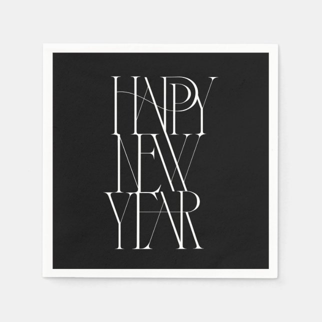 Modern, typographic stack Nappy New Year design Napkin (Front)