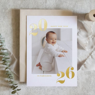 Modern Typography 2025 Happy New Year Gold