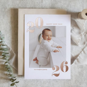 Modern Typography 2025 Happy New Year Gold