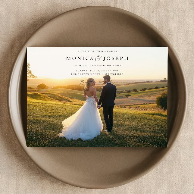 Modern Typography 2 Photo Wedding Invitation (Creator Uploaded)