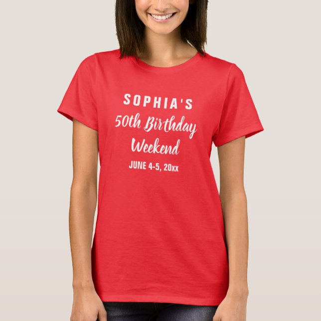 Modern Typography 50th Birthday T-Shirt (Front)