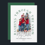 Modern typography arch 1 photo Christmas Holiday Card<br><div class="desc">Modern typography arch 1 photo Christmas holiday card. Modern green holiday card.</div>
