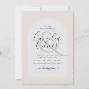 Modern Typography Arch Minimalist Wedding Invitation