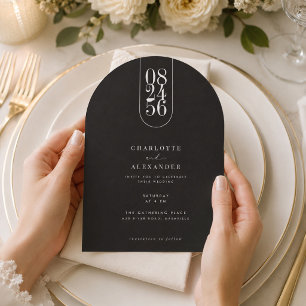 Modern Typography Arch Wedding Invitation