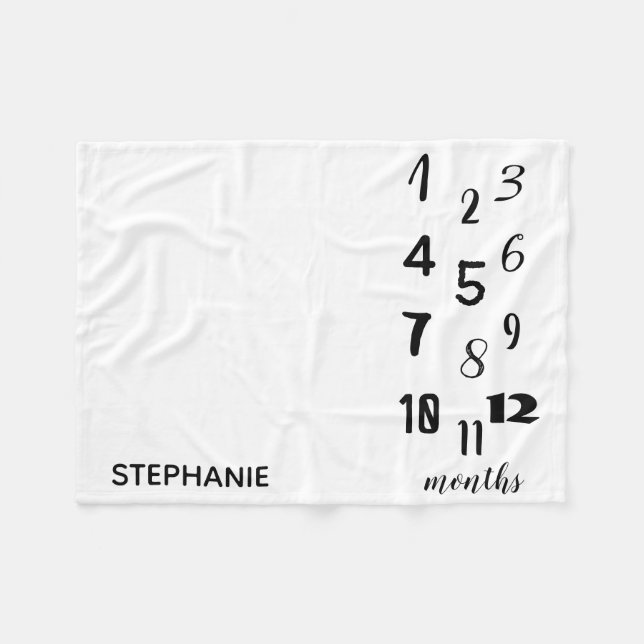 Modern Typography Baby Milestone Blanket (Front (Horizontal))