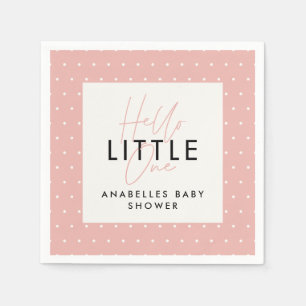 Modern typography baby shower hello little one napkin