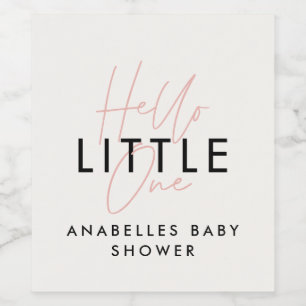 Modern typography baby shower hello little one wine label