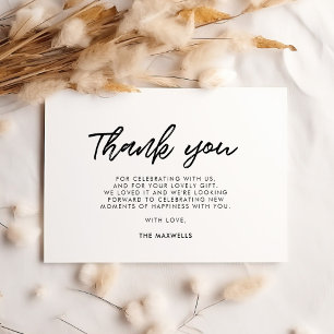 Modern typography Baby shower Thank You Card