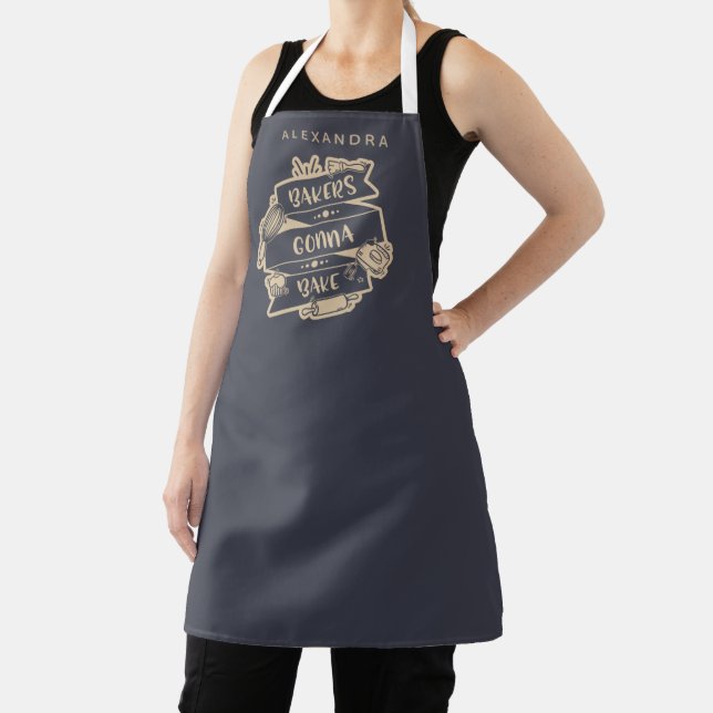 Modern Typography Bakers Gonna Bake Name  Apron (Insitu)