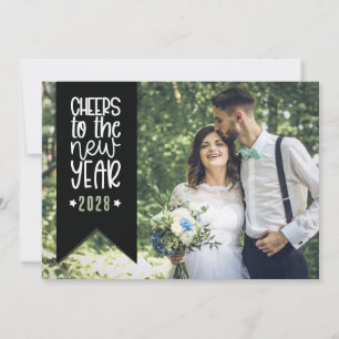 Modern Typography Banner Photo New Year Holiday Card