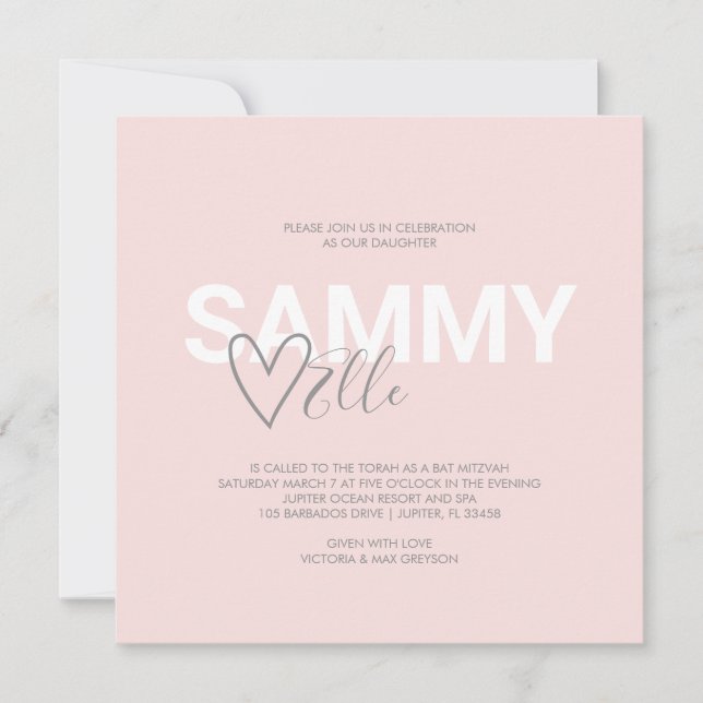 Modern Typography Bat Mitzvah (Front)