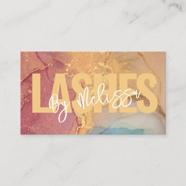Modern Typography Beauty Makeup Artist Lashes  Business Card (Front)