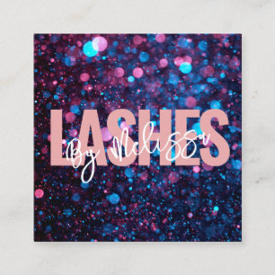 Modern Typography Beauty Makeup Artist Lashes  Square Business Card