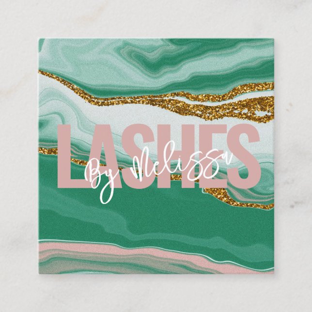 Modern Typography Beauty Makeup Artist Lashes  Square Business Card (Front)