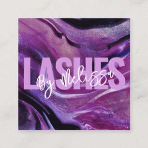 Modern Typography Beauty Makeup Artist Lashes  Square Business Card