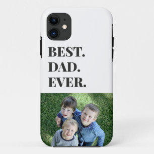 Modern Typography Best Dad Ever Kids Photo Case-Mate iPhone Case
