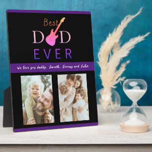 Modern Typography Best Dad Ever Photo Fathers Day Plaque