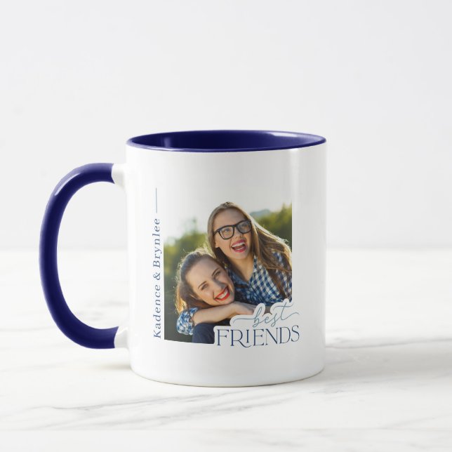 Modern Typography Best Friends Photo Mug (Left)