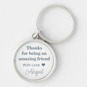 Modern Typography Best Friends Thank You Keychain