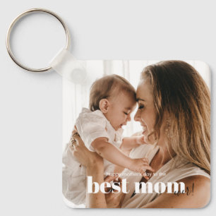 Modern Typography Best Mum Ever Photo Key Ring