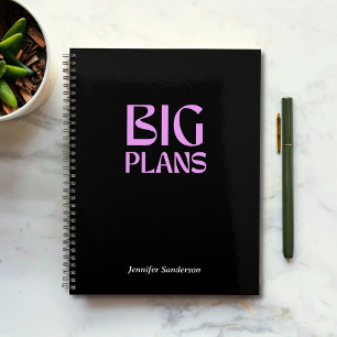  Modern Typography Black 2024 Personalised Planner