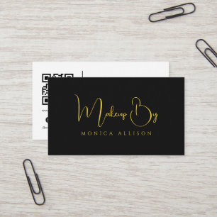 Modern Typography Black Beautician Business Card