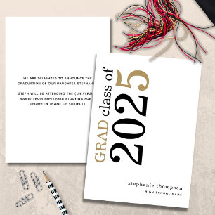 Modern Typography Black Gold 2024 Graduation Announcement