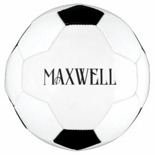 Modern Typography Black Monogram Soccer Ball