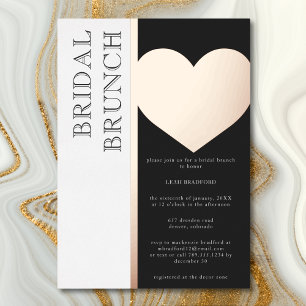 Modern Typography Black White Bridal Brunch
