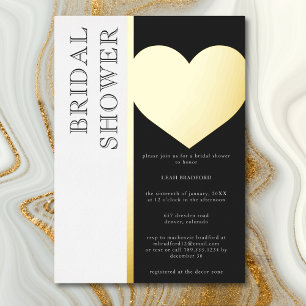 Modern Typography Black White Bridal Shower