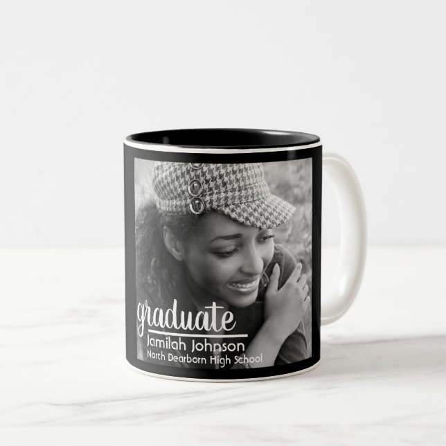 Modern Typography Black White Class of 2025 Mug (Front Right)
