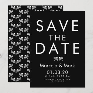 Modern Typography Black White Save The Dates Card