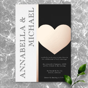 Modern Typography Black White Wedding