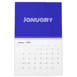 Modern Typography Blue Calendar